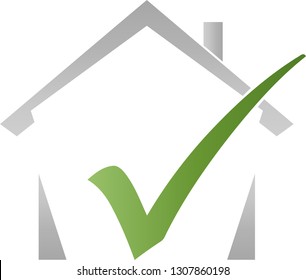 House and check mark logo