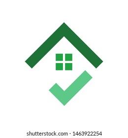House with check mark logo template vector icon design