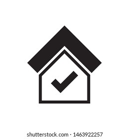 House with check mark logo template vector icon design
