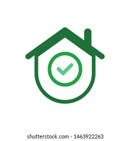House with check mark logo template vector icon design