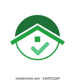 House with check mark logo template vector icon design