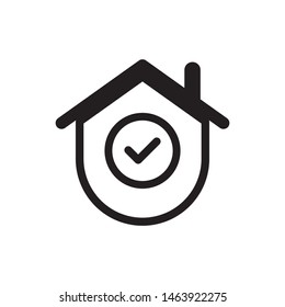 House with check mark logo template vector icon design