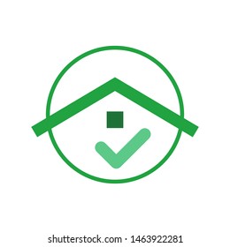 House with check mark logo template vector icon design