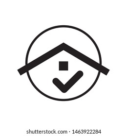 House with check mark logo template vector icon design