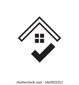 House with check mark logo template vector icon design