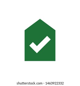 House with check mark logo template vector icon design