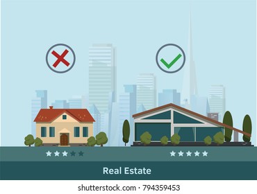 Casa y casilla de verificación. Ilustración del vector