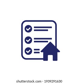 house and checklist icon on white