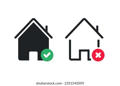 House checkmark icon. Illustration vector