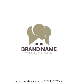 House in the chef hat, Vector logo for your brand or company 
