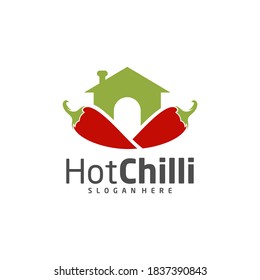 House Chili logo design vector template, Red Chili Illustration, Symbol Icon