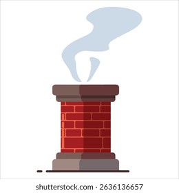 House chimney cartoon vector icon.Web design graphic isolated on white, ideal for home and architecture themes.