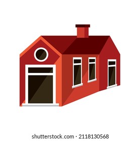 house with chimney design icon