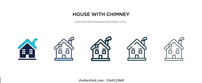 house with chimney icon in different style vector illustration. two colored and black house with chimney vector icons designed in filled, outline, line and stroke style can be used for web, mobile,