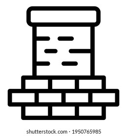 House chimney icon. Outline house chimney vector icon for web design isolated on white background
