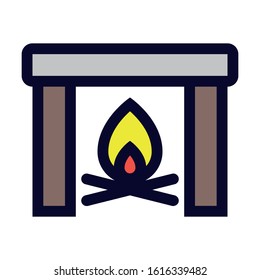 House Chimney. Simple Vector Color Icon.