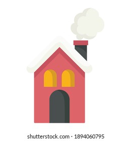 house with chimney smoke cartoon design icon vector illustration
