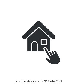 House choice glyph icon. Vector isolated drawing. Flat illustration.