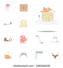 House in Christmas eve colored icon. Christmas holiday icons universal set for web and mobile