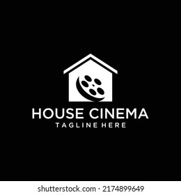Logo-Design-Vorlage für House Cinema, Film, Regisseur, Fernsehunternehmen