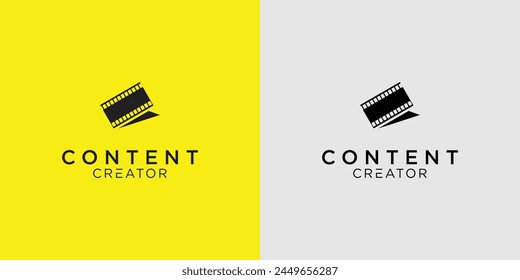 House cinema movie studio with modern minimal clean flat logo design |premium vector illustration