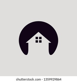 
a house in a circle around it, very suitable for real estate and others