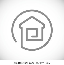 Haus im Kreis - Logo-Symbol