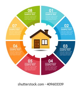 House and circle info-graphic. Vector illustration