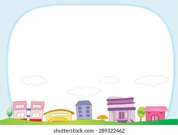 house in the city with background