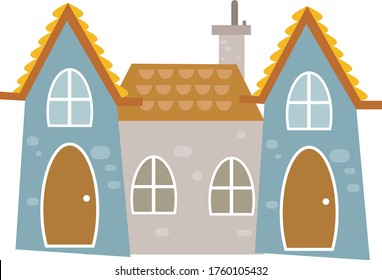 House in the city flat design cartoon vector illustration