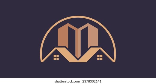 house city logo desgin with apartment concept modern  premium vector 