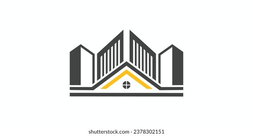 house city logo desgin with apartment concept modern  premium vector 