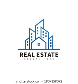 Plantilla de ciudad de la casa Logotipo inmobiliaria