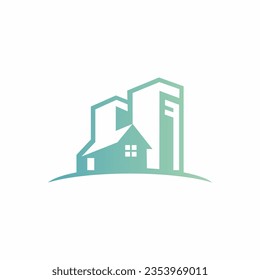 House cityscape building logo vector image
