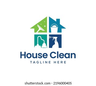 House Clean Logo Design. Home Clean Logo Template