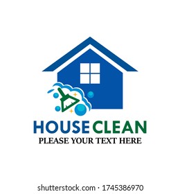 House clean logo design template illsutration. 
