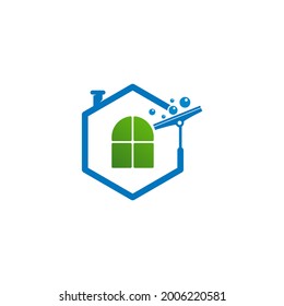 Plantilla vectorial del logotipo de House Clean, conceptos de diseño del logotipo de Creative Clean