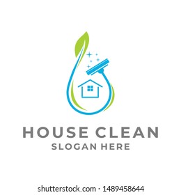 house clean services logo template