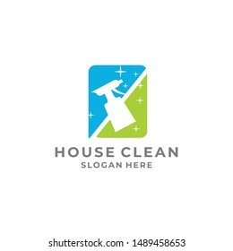 house clean services logo template