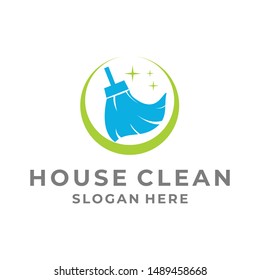 house clean services logo template