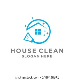 house clean services logo template