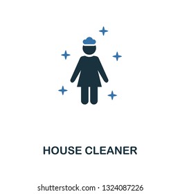 House Cleaner icon. Creative two colors design from cleaning icons collection. UI and UX usage. Illustration of house cleaner icon. Pictogram isolated on white