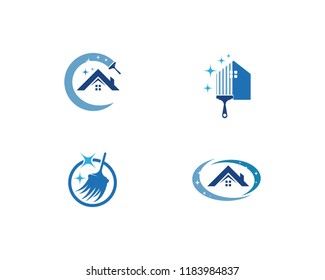 House cleaner logo vector template