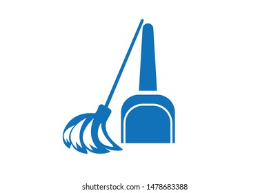 House cleaning accessories icon vector, cleaning brush vector (blue version)
