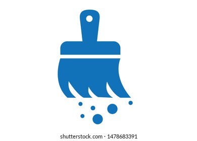 House cleaning accessories icon vector, cleaning brush vector (blue version)