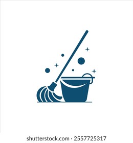 House cleaning brush icon vector