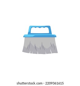 House cleaning brush tool flat vector illustration isolated on white background. Domestic cleaning brush instrument icon for washing kitchen and bathroom.