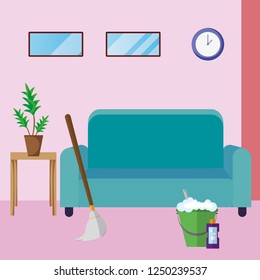 house cleaning cartoon