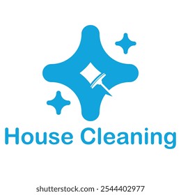 house cleaning flat minimalist logo design