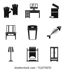House cleaning icon set. Simple set of 9 house cleaning vector icons for web design isolated on white background